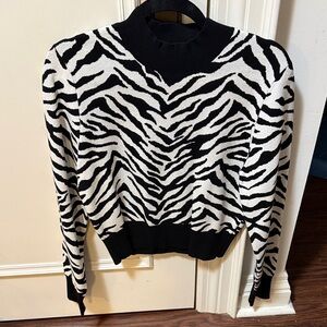 A.L.C. Black and White Zebra Print Top